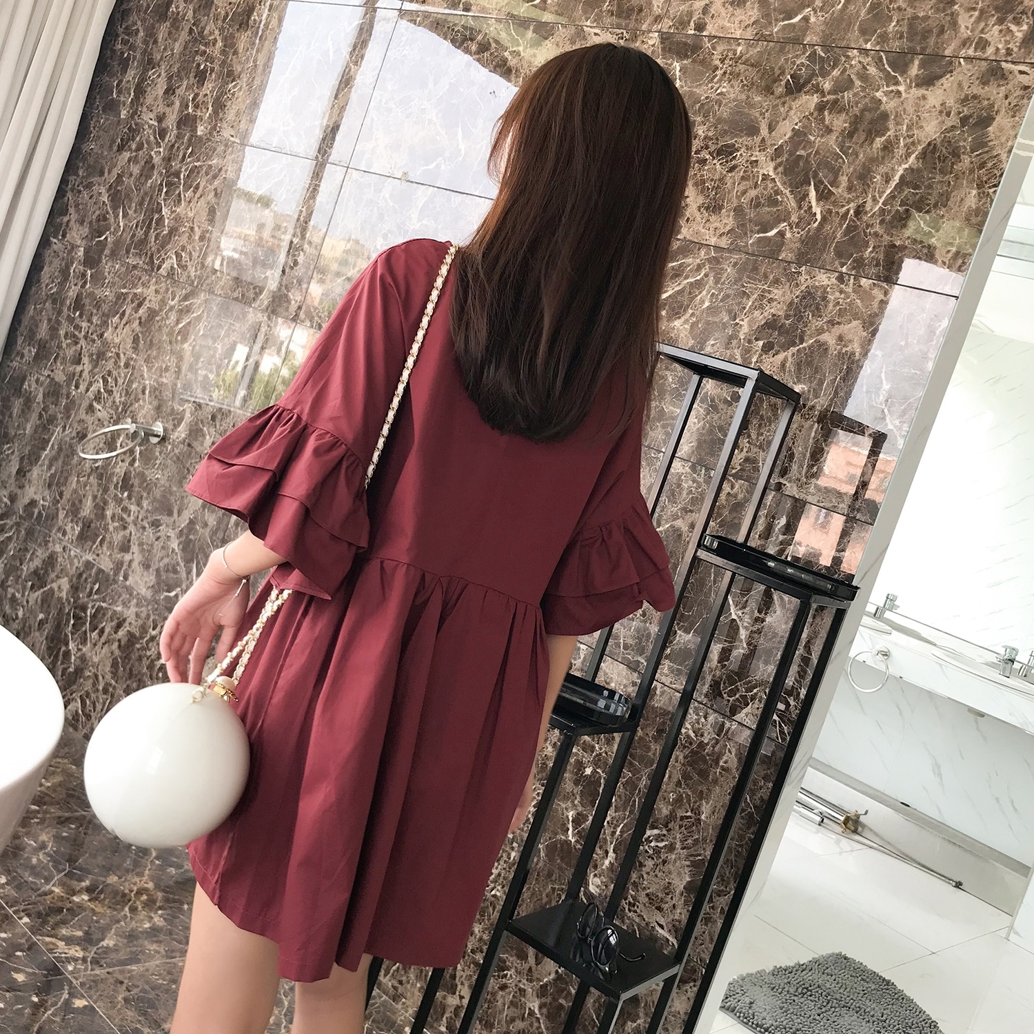 1682.フレアスリーブミニワンピース(ワインレッド)2019 春夏 sale カジュアル 通学 お出かけ デート 女子会 カフェ ランチ お呼ばれ 普段使い 1682.フレアスリーブミニワンピース(ワインレッド)2019 春夏 sale カジュアル 通学 お出かけ デート 女子会 カフェ ランチ お呼ばれ 普段使い