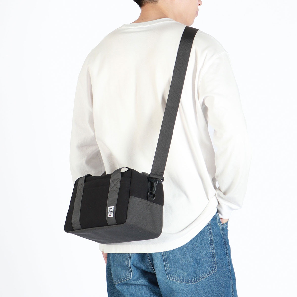 チャムスステッカー付 日本正規品 カメラボストンスウェットナイロン ショルダーバッグ 一眼レフ コンパクト ミラーレス 旅行 カメラケース 2WAY 撥水 CH60-3603