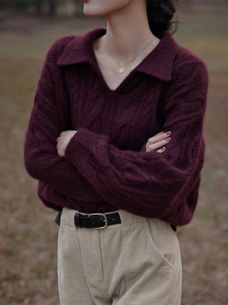襟付き ケーブル編み ニットセーター レディース トップス ニット セーター プルオーバー 丈長 ドロップショルダー Vネック ポロカラー ケーブルニット かわいい 大人可愛い きれいめ シンプル カ 襟付き ケーブル編み ニットセーター レディース トップス ニット セーター プルオーバー 丈長 ドロップショルダー Vネック ポロカラー ケーブルニット かわいい 大人可愛い きれいめ シンプル カ