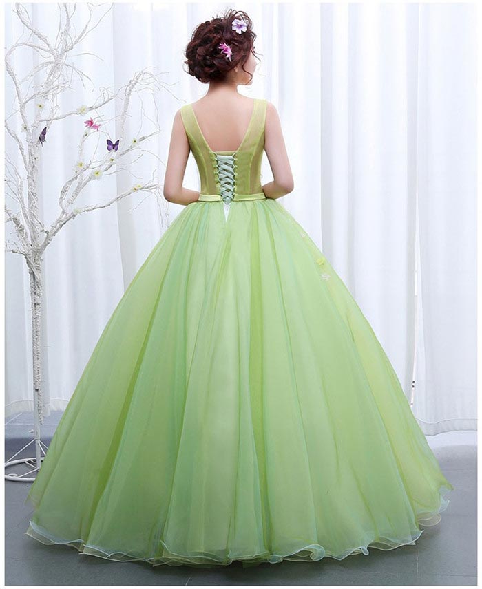 【5サイズ】カラードレス ロングドレス 演奏会 ピアノ 発表会 ロング 大人 ステージ 衣装 大きいサイズ Vネック ノースリーブ グリーン 舞台 コンサート エブリ da013t2t2l7/代引不可