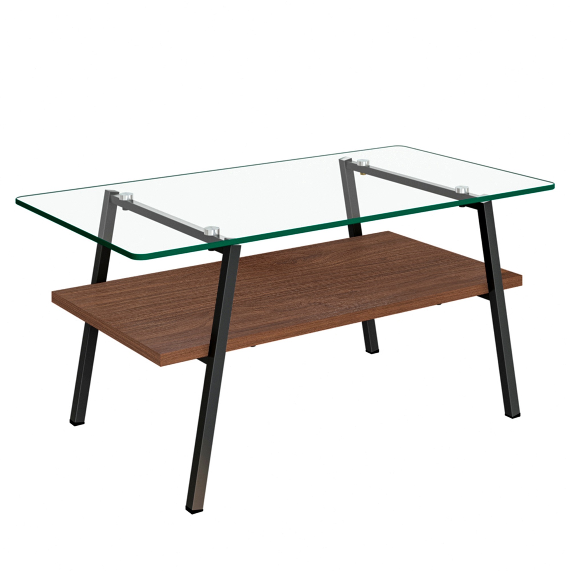 【国内出荷-送.料.無.料】モダン長方形コーヒーテーブル強化ガラス天板+MDF収納棚リビング用クリアガラス+ブラック脚~65 【国内出荷-送.料.無.料】モダン長方形コーヒーテーブル強化ガラス天板+MDF収納棚リビング用クリアガラス+ブラック脚~65