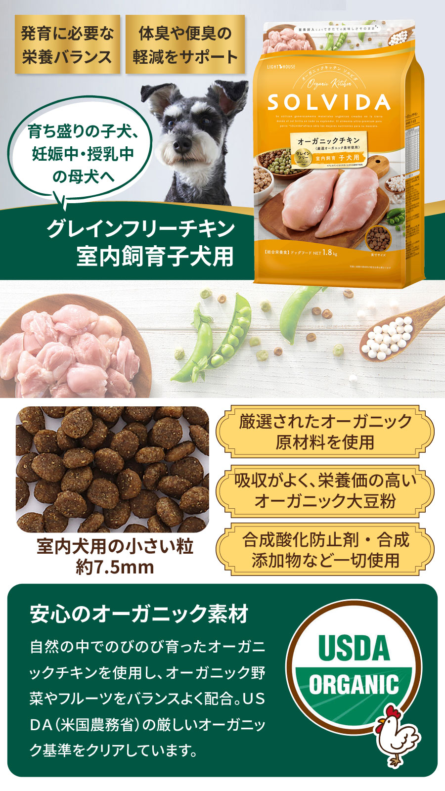 グレインフリー チキン 室内飼育子犬用 1.8kg