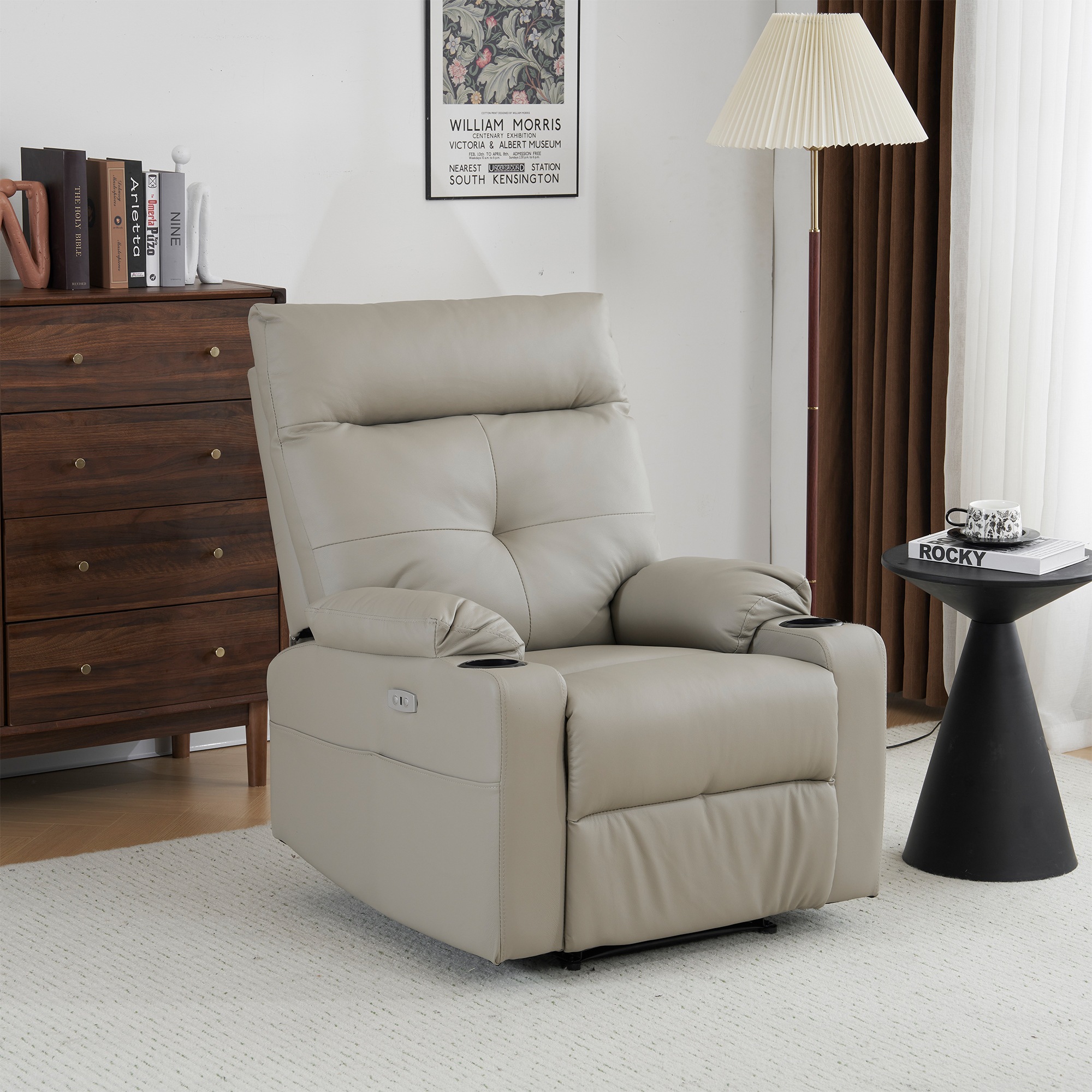 【国内出荷】リクライニングソファー 電動 リクライニングソファ 振動機能付き オットマン一体型 1人掛け USBポート付き 電動ソファ モーションソファー 耐圧分散 電動ソファー スマホ充電可 リクラ