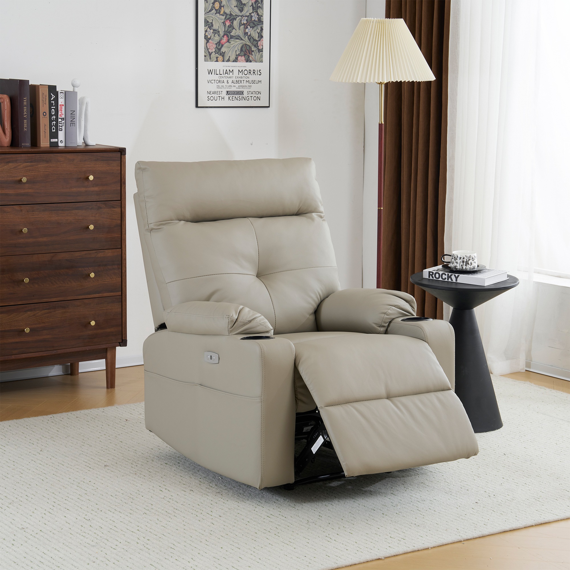 【国内出荷】リクライニングソファー 電動 リクライニングソファ 振動機能付き オットマン一体型 1人掛け USBポート付き 電動ソファ モーションソファー 耐圧分散 電動ソファー スマホ充電可 リクラ