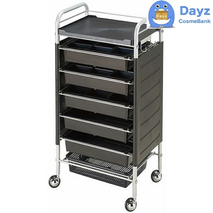 C-265 スタンダードワゴン ロット台　ブラック　キャスター付き　｜　サロンワゴン　｜　メーカー直送品 納期要確認 / キャンセル・返品不可商品　｜　RB C-265 スタンダードワゴン ロット台 ブラック キャスター付き サロン