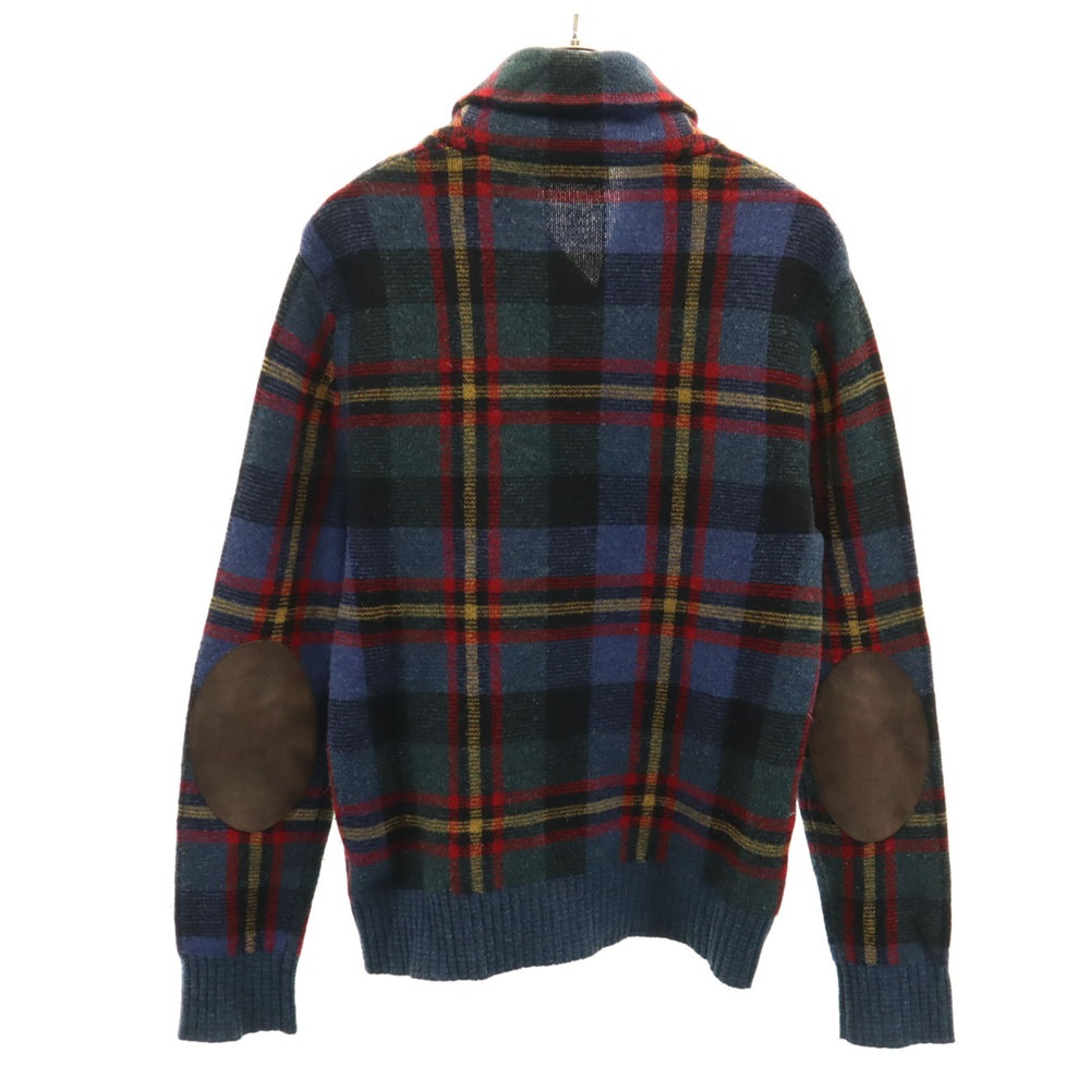 チェック柄 長袖 セーター S 深緑 他 ニット メンズ 古着 チェック柄 長袖 セーター S 深緑 他 ニット メンズ 古着
