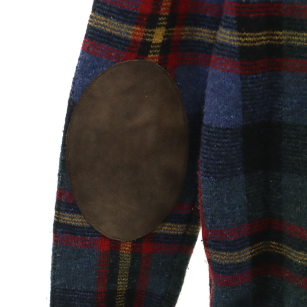 チェック柄 長袖 セーター S 深緑 他 ニット メンズ 古着 チェック柄 長袖 セーター S 深緑 他 ニット メンズ 古着