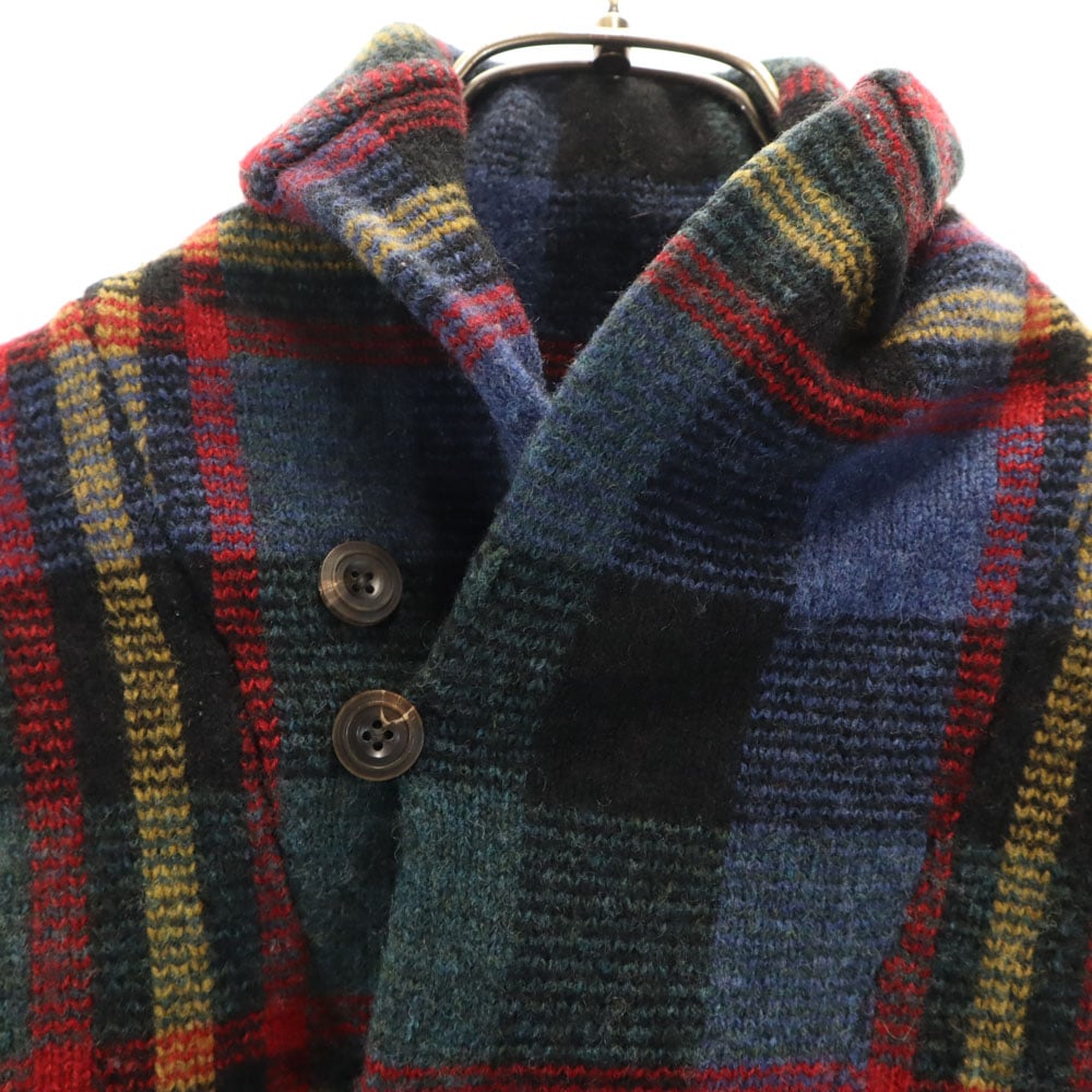 チェック柄 長袖 セーター S 深緑 他 ニット メンズ 古着 チェック柄 長袖 セーター S 深緑 他 ニット メンズ 古着