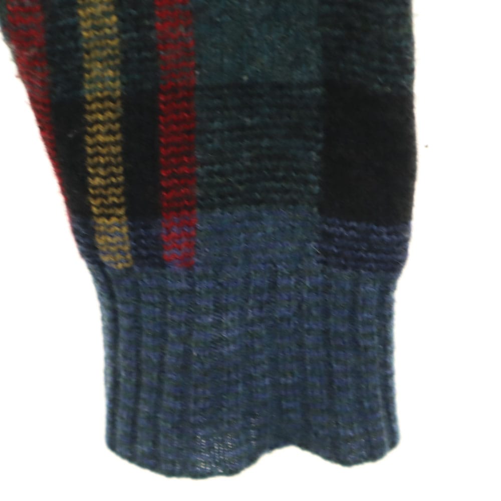 チェック柄 長袖 セーター S 深緑 他 ニット メンズ 古着 チェック柄 長袖 セーター S 深緑 他 ニット メンズ 古着