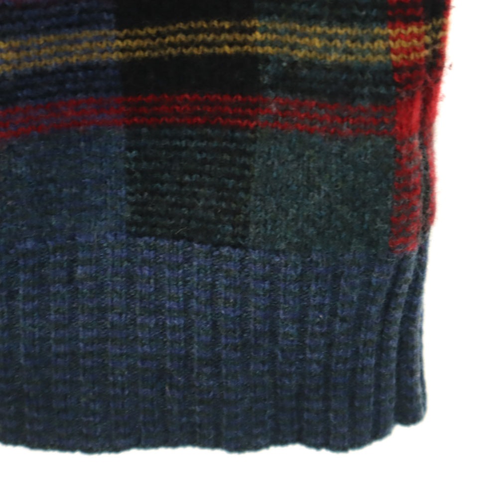 チェック柄 長袖 セーター S 深緑 他 ニット メンズ 古着 チェック柄 長袖 セーター S 深緑 他 ニット メンズ 古着