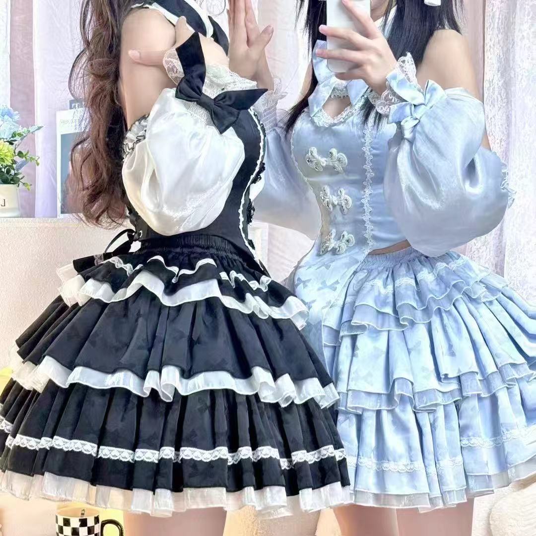 ロリータ ワンピース レディース 可愛い コスチューム コスプレ セットアップ ドレス 二次元 メイド服