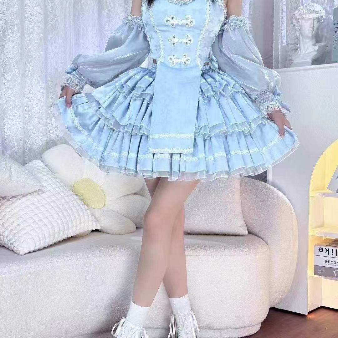 ロリータ ワンピース レディース 可愛い コスチューム コスプレ セットアップ ドレス 二次元 メイド服