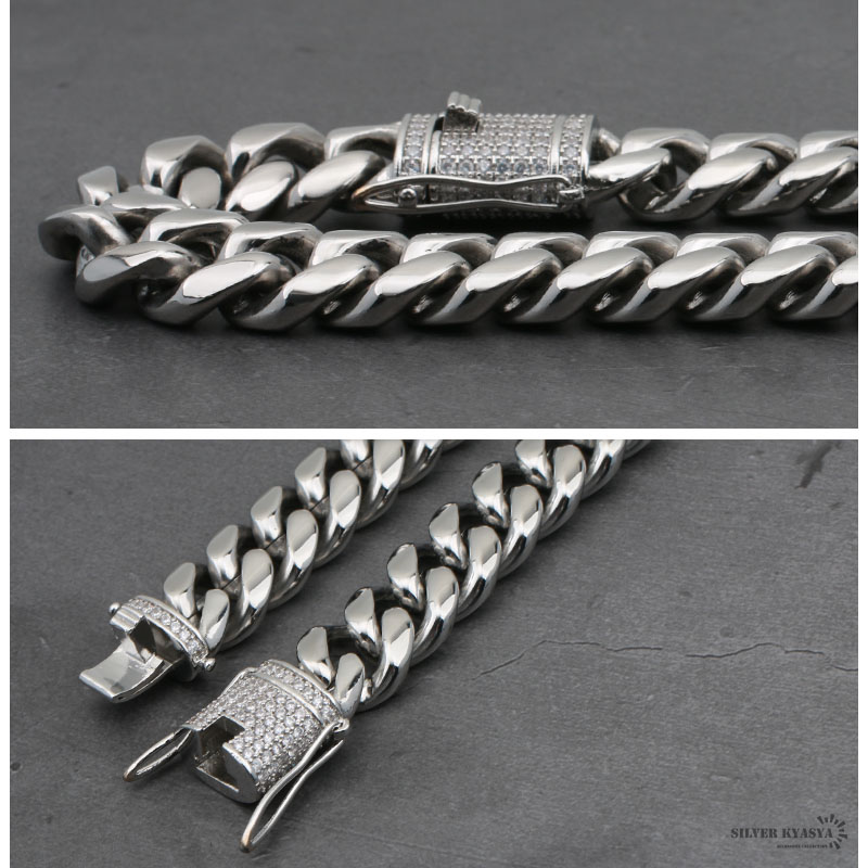 ステンレスCZ喜平ブレスレット 16mm [b146-s-16mm]