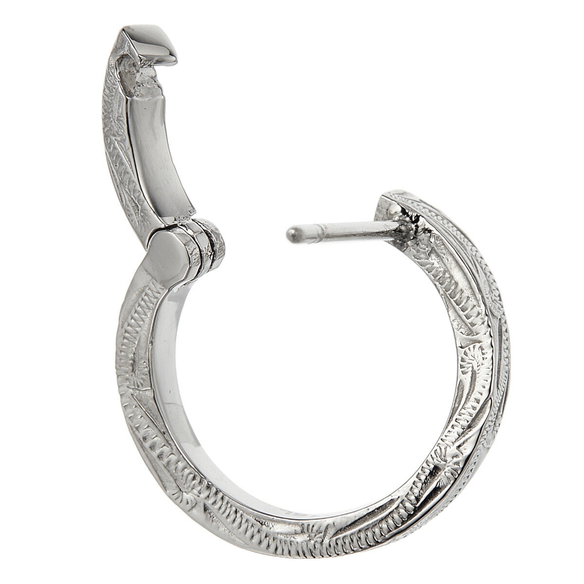 フープピアス レディース サージカルステンレス316L ハワイアンジュエリー スクロール ワンタッチ フープピアス レディース サージカルステンレス316L ハワイアンジュエリー スクロール ワンタッチ