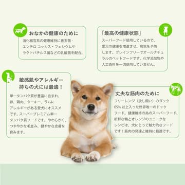 Planet Pet プラペ ! CP 鴨 & オレンジ ドッグフード ・穀物不使用（グレインフリー）＆ 無添加2kg ・ アレルゲンカット ドッグフード ・ 消化サポートに必要な乳酸菌入り・単一タン