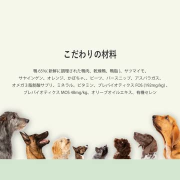 Planet Pet プラペ ! CP 鴨 & オレンジ ドッグフード ・穀物不使用（グレインフリー）＆ 無添加2kg ・ アレルゲンカット ドッグフード ・ 消化サポートに必要な乳酸菌入り・単一タン