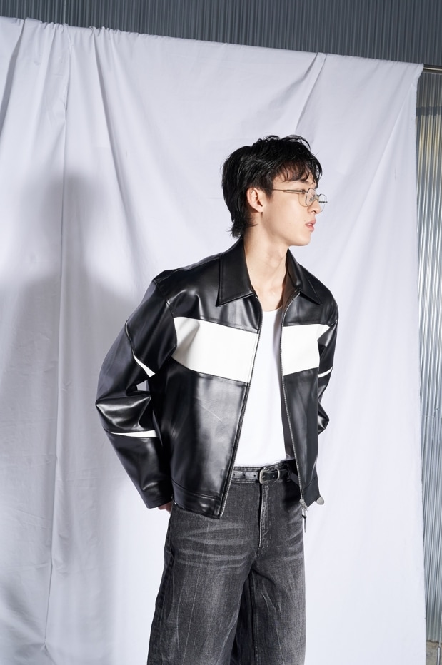 [SPERONE] Slit Leather Jacket