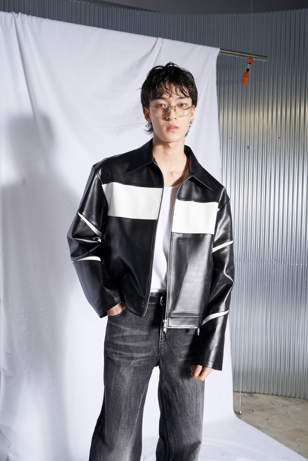 [SPERONE] Slit Leather Jacket