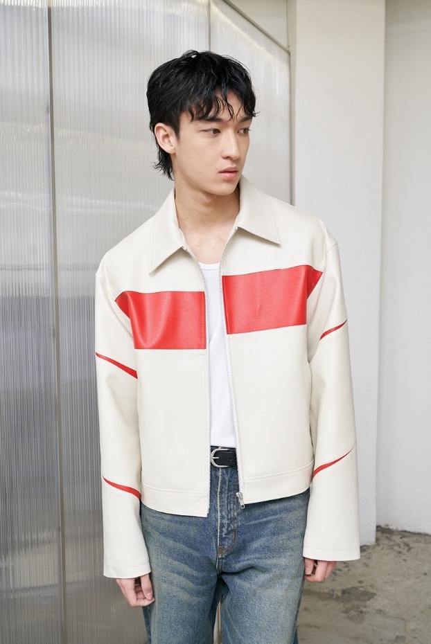 [SPERONE] Slit Leather Jacket