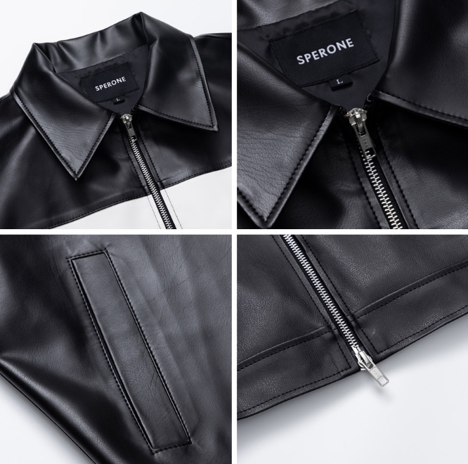 [SPERONE] Slit Leather Jacket