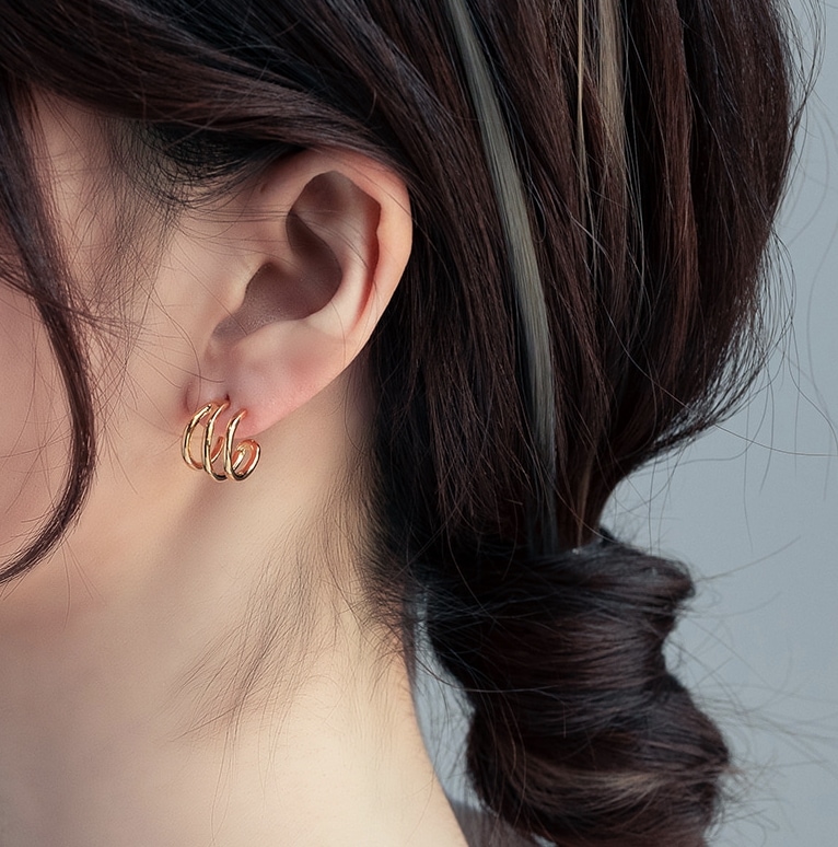 [THEBOYZ ジュヨン 着用]925silver カミド イヤリング/韓国ジュエリー 韓国人気ファッション かわいいアクセサリー 男女兼用 ュエリー