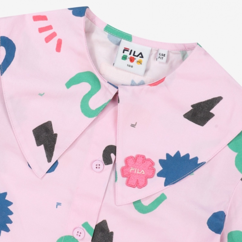 FILAキッズ プレイフルクロップシャツ (FK2SHF2S02F_EPK)