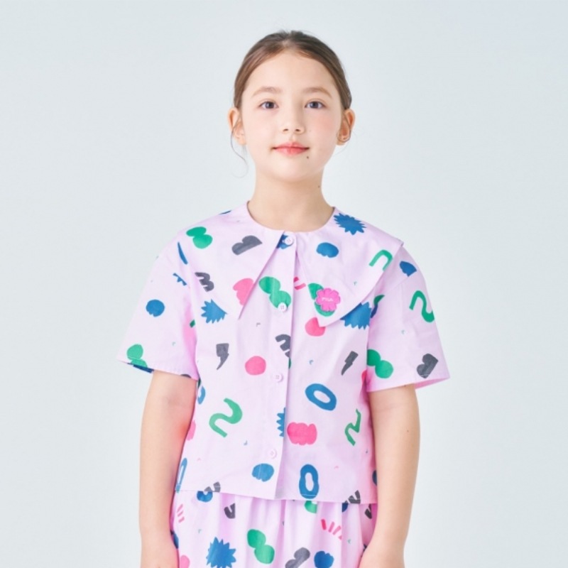 FILAキッズ プレイフルクロップシャツ (FK2SHF2S02F_EPK)