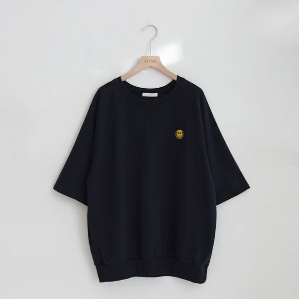 (Elysia) スマイルラグラン半袖トレーナー (Elysia) スマイルラグラン半袖トレーナー