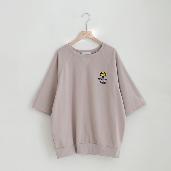 (Elysia) スマイルラグラン半袖トレーナー (Elysia) スマイルラグラン半袖トレーナー