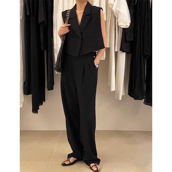 Qoo10] セットアップ レディース ベスト ジレ