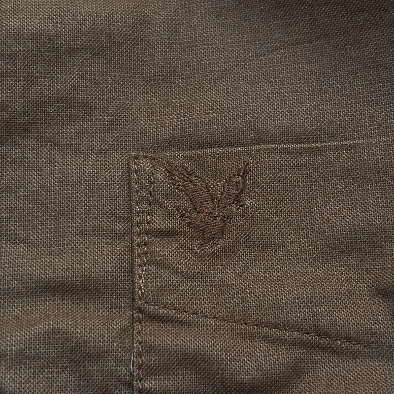 メンズ スリムフィット 長袖 オックスフォード シャツ ダークブラウン メンズ スリムフィット 長袖 オックスフォード シャツ ダークブラウン