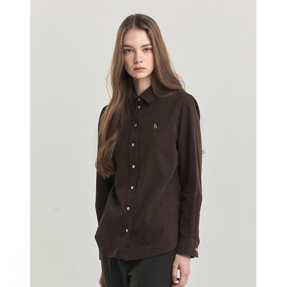 (ヘッジスレディース) 24FW ロングスリーブシャツブラウン HSSH4D903W2 (ヘッジスレディース) 24FW ロングスリーブシャツブラウン HSSH4D903W2