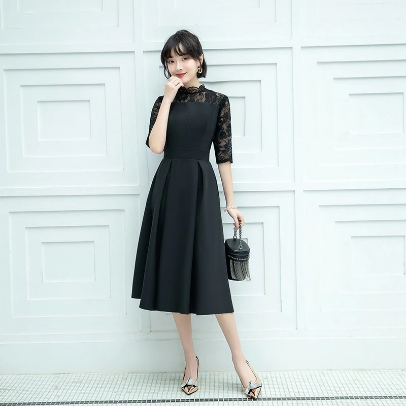 パーティードレス 結婚式 ワンピース ミモレ丈 花柄 刺繍 ウェディングドレス ウエディング ドレス 二次会 花嫁 ブライズメイド お呼ばれ ワンピース 袖あり 袖 ミモレ丈 エンパイア結婚式 入学式