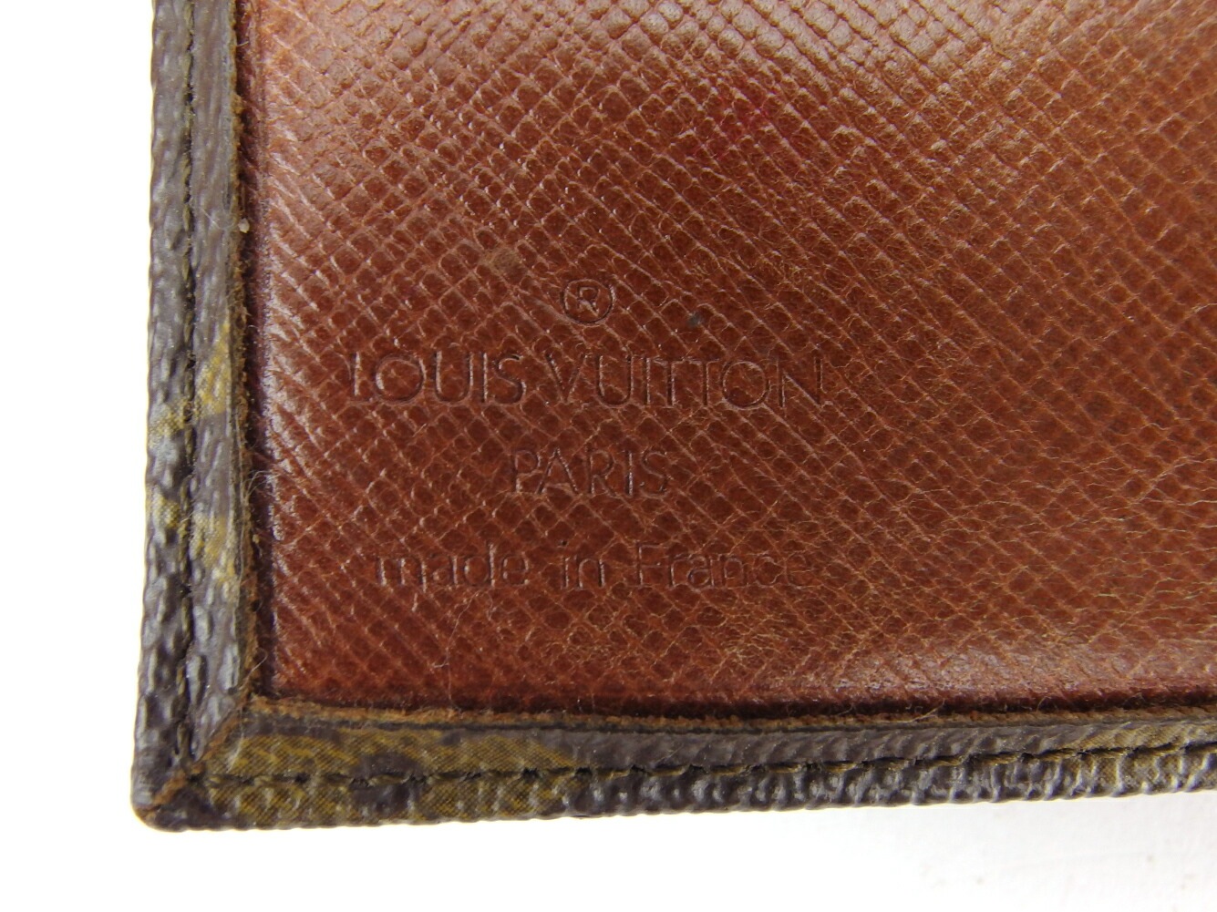 Wホック 財布 三つ折り モノグラム レディース メンズ ポルトモネビエ（旧タイプ） ブラウン ベージュ ゴールド 中古