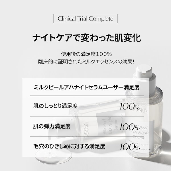 ミルクピール　新品 Qoo10] BAD SKIN ミルクピールAHAナイトセラム50ml,
