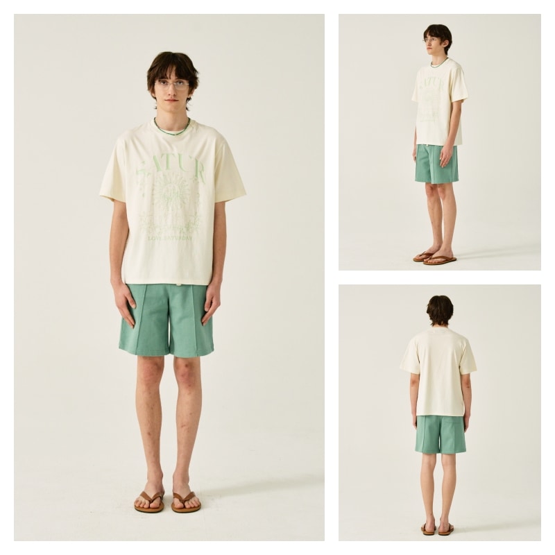 Tシャツ・カットソー SATUR Tarot Graphic Short Sleeve T-Shirt Cream Yellow SA242U SATUR】 TAROT GRAPHIC T-SHIRT : CREAM YELLOW Tシャツ