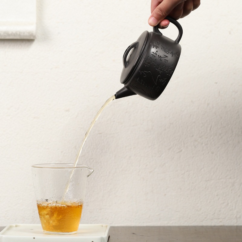 Shihuangフルハンドメイド紫色の粘土ティーポットグダオハンワティーポットホームカンフーティーセットライブブロードキャスト Shihuangフルハンドメイド紫色の粘土ティーポットグダオハンワティーポットホームカンフーティーセットライブブロードキャスト