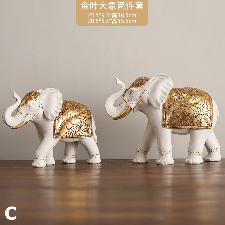 象の装飾オブジェ 2個セット 置物 おしゃれ かわいい 縁起物 風水グッズ インテリア ホワイト ブラック ギフト プレゼント リビングルーム