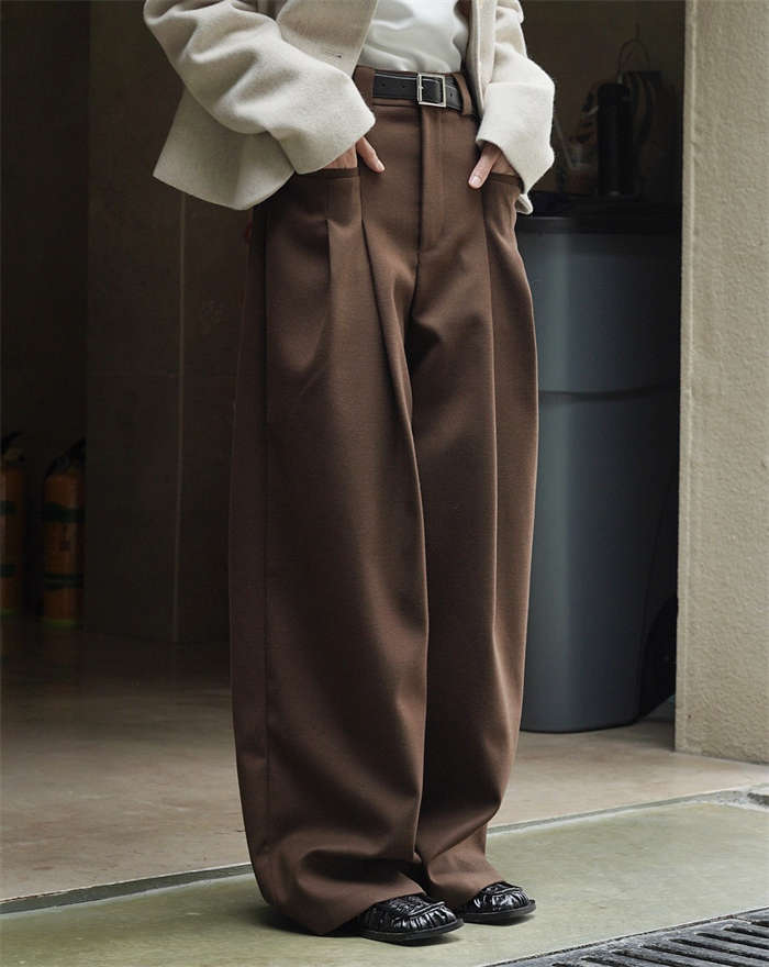 タックワイドパンツ パンツ レディース ボトムス ロング ワイドパンツ ワイド ゆったり 長ズボン ロングパンツ ゆったり きれいめ タック タックパンツ 落ち感 無地 モード系 個性的 ファッション