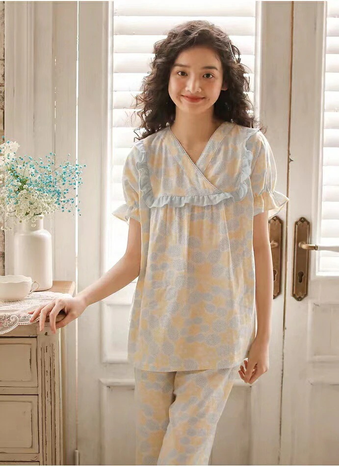【急速出荷!】ふわふわ柔らか ウェア 2重ガーゼ 半袖パジャマ かわいい かぶり 部屋着 春 秋 ガーゼ 綿100 おしゃれ 【急速出荷!】ふわふわ柔らか ウェア 2重ガーゼ 半袖パジャマ かわいい かぶり 部屋着 春 秋 ガーゼ 綿100 おしゃれ
