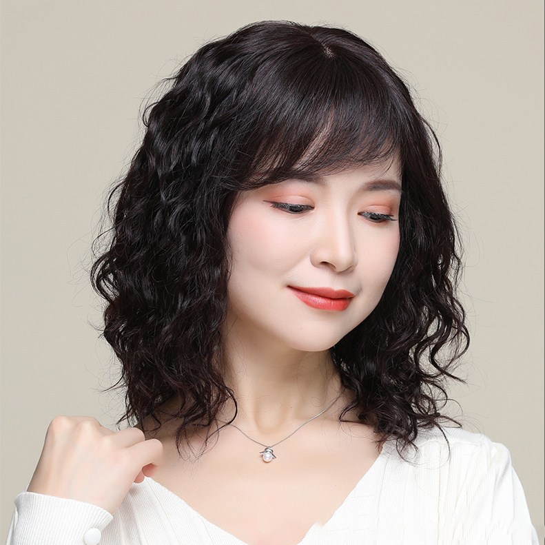 女性用フルリアルヘアウィッグ女性用ウール巻き毛ウィッグセット自然なふわふわ美しさ年齢を減らす白髪のマザーウィッグ 女性用フルリアルヘアウィッグ女性用ウール巻き毛ウィッグセット自然なふわふわ美しさ年齢を減らす白髪のマザーウィッグ