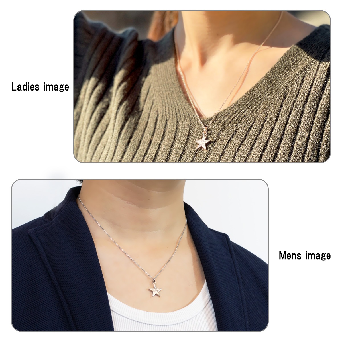 ネックレス レディース メンズ ハワイアン サージカルステンレス316L製 スター 星 プルメリア