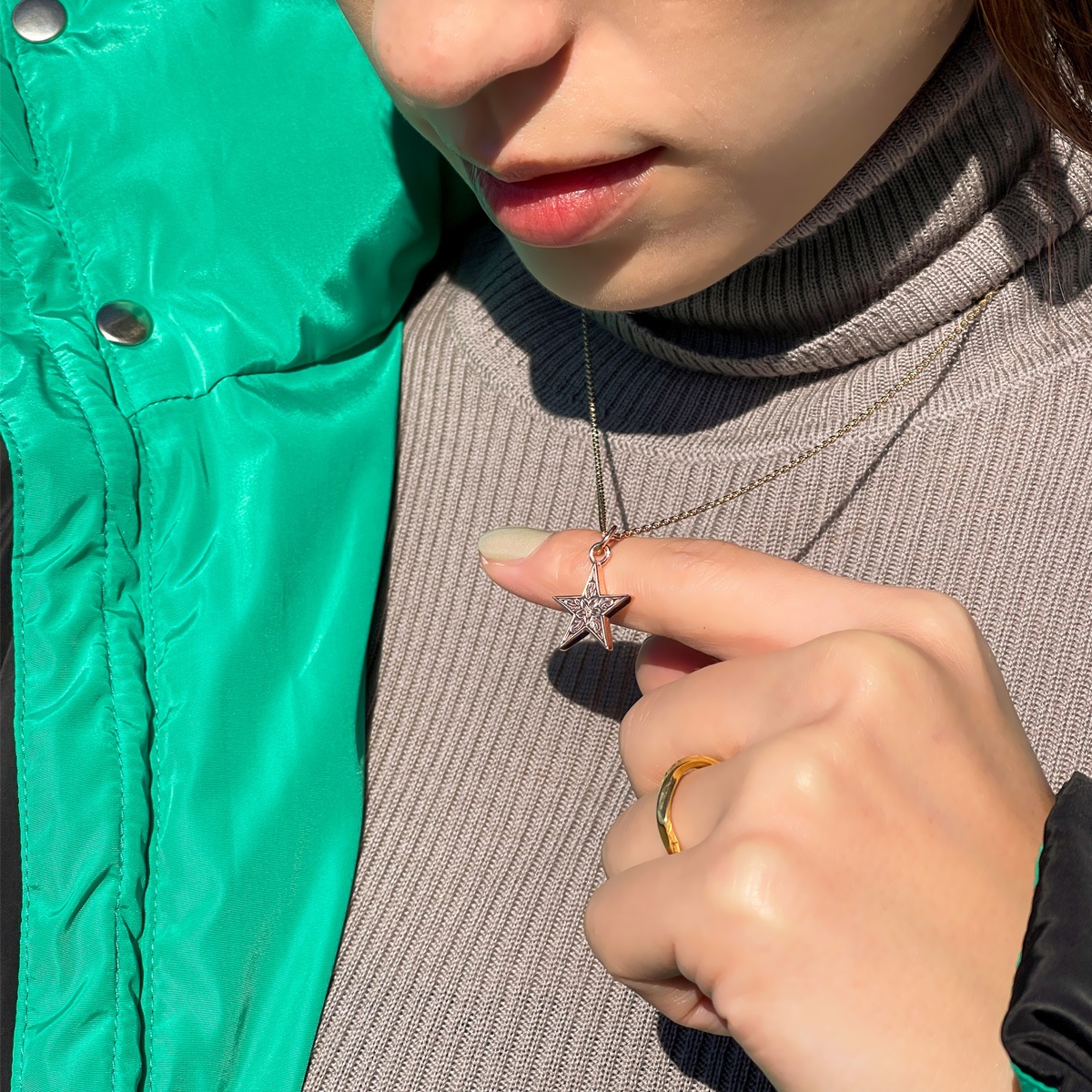 ネックレス レディース メンズ ハワイアン サージカルステンレス316L製 スター 星 プルメリア