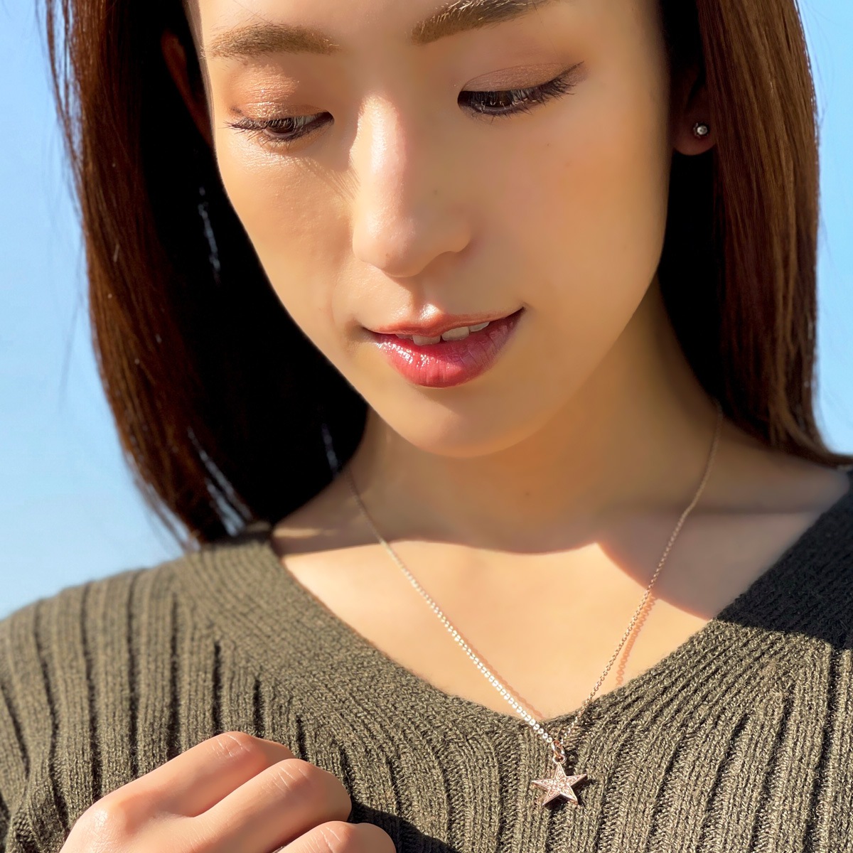 ネックレス レディース メンズ ハワイアン サージカルステンレス316L製 スター 星 プルメリア