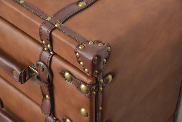 チェスト 4D IW-274 4段 収納 レザー トランク 鞄 おしゃれ タンス 箪笥 整理 家具 インテリア デザイン 雑貨 引き出し