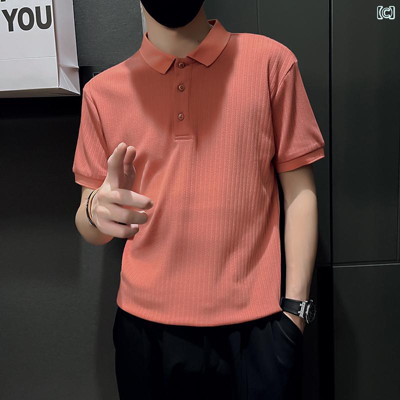 ポロシャツ メンズ スタイリッシュ おしゃれ 紳士服 男性 シャツ 半袖 クール 夏 カジュアル ファッション ニット