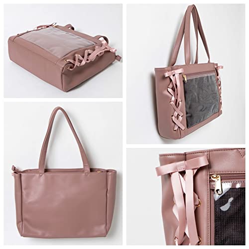 [ウィゴー] 痛バッグ 痛バ 【Sサイズ】 レースアップ トートバッグ バッグ デコバッグ 鞄 A4 クリアバッグ クリア 推し活 推し活グッズ 推し活バッグ ライブ イベント 春 夏 秋 冬 プレゼ