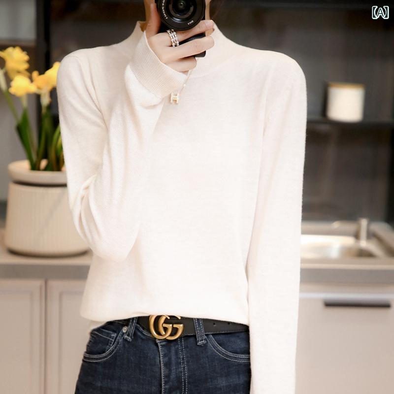 ファッション 服 オシャレ カワイイ シンプル 大カワイイ サイズ 婦服 ハーフ タートルネック ス レイヤー 薄手 長袖 トップス セーター 秋 ウール ファッション 服 オシャレ カワイイ シンプル 大カワイイ サイズ 婦服 ハーフ タートルネック ス レイヤー 薄手 長袖 トップス セーター 秋 ウール