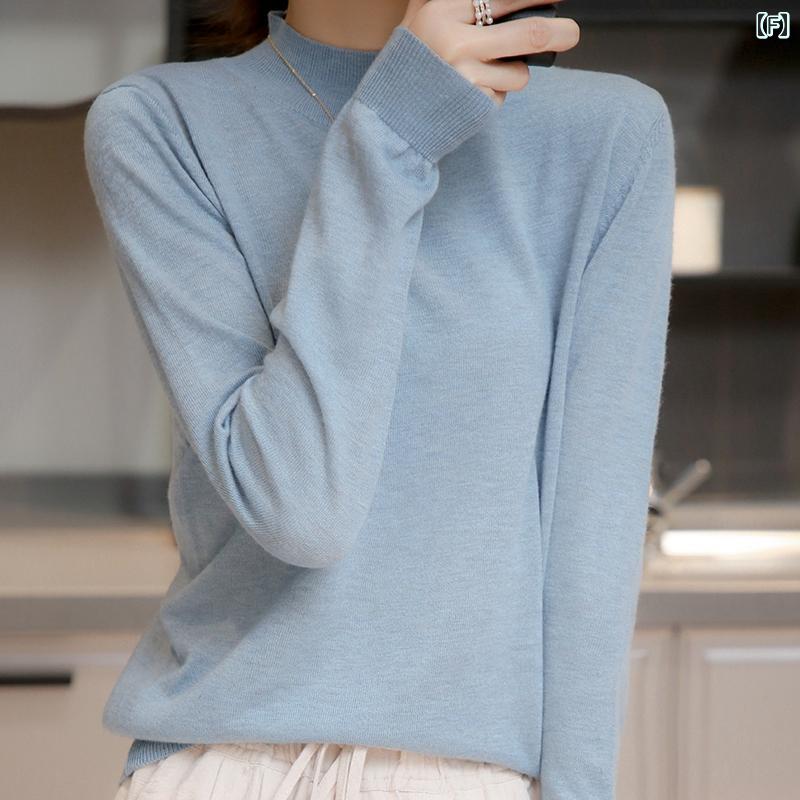 ファッション 服 オシャレ カワイイ シンプル 大カワイイ サイズ 婦服 ハーフ タートルネック ス レイヤー 薄手 長袖 トップス セーター 秋 ウール ファッション 服 オシャレ カワイイ シンプル 大カワイイ サイズ 婦服 ハーフ タートルネック ス レイヤー 薄手 長袖 トップス セーター 秋 ウール