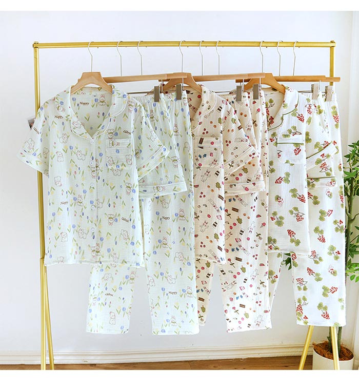 【2025新作】ガーゼパジャマ レディース ダブルガーゼルームウエア 上下セット 長袖 綿100% 二重ガーゼ 部屋着 セットアップ 春 夏 さるさる 入院準備 ナイトウエア 優しい肌着服 敏感肌用 【2025新作】ガーゼパジャマ レディース ダブルガーゼルームウエア 上下セット 長袖 綿100% 二重ガーゼ 部屋着 セットアップ 春 夏 さるさる 入院準備 ナイトウエア 優しい肌着服 敏感肌用